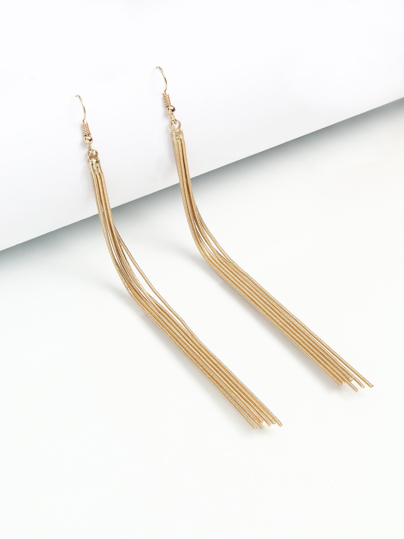 Women's Filament Gold Vintage Double Layer Metal Tassel Earrings-Jewearrings