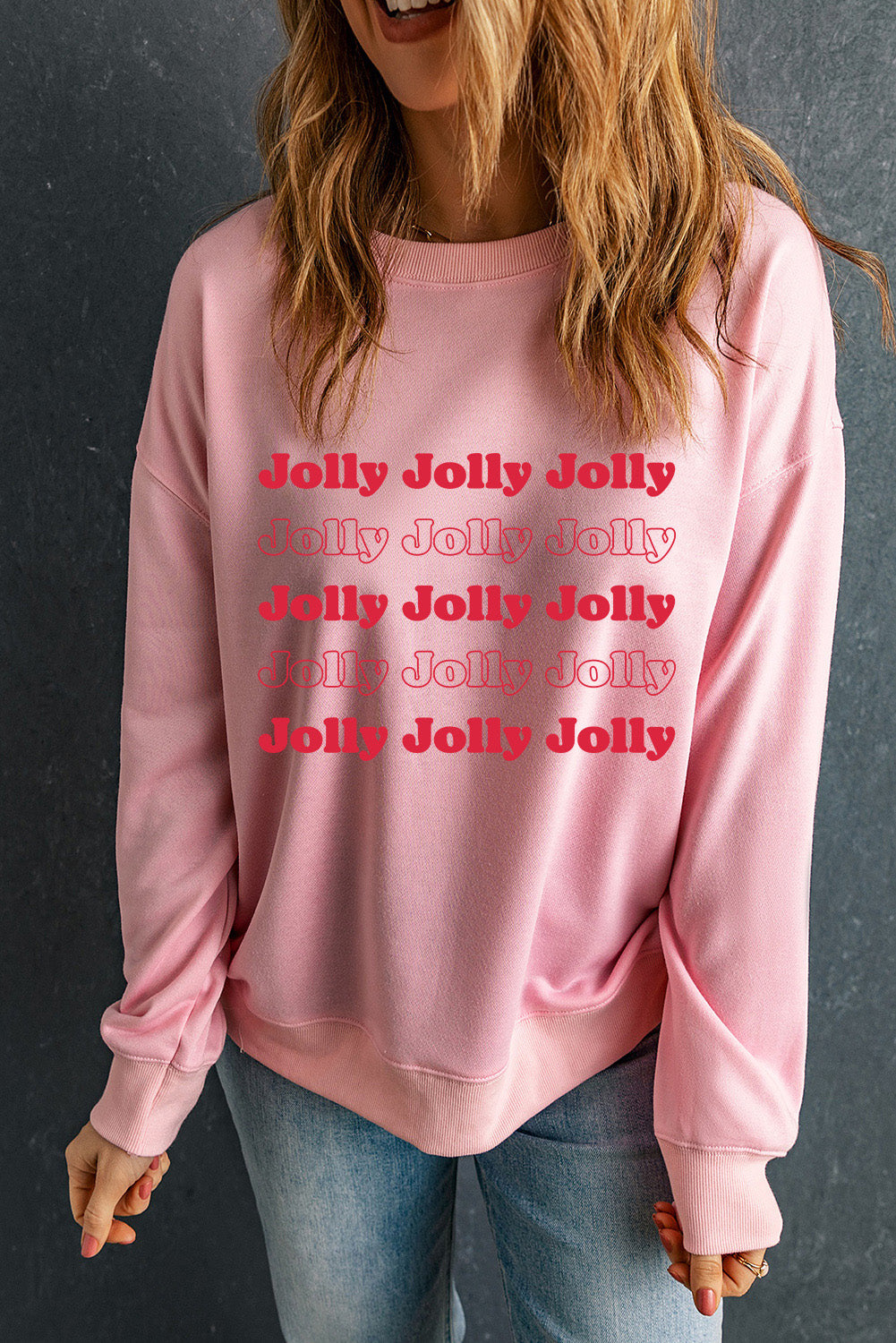 JOLLY Graphic Round Neck Sweatshirt-Jewearrings