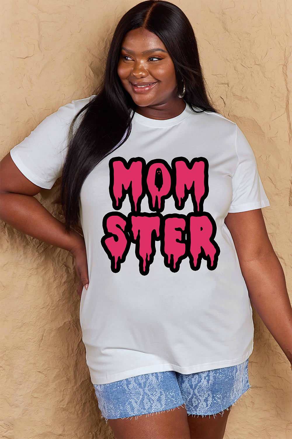 Simply Love Full Size MOM STER Graphic Cotton T-Shirt-Jewearrings