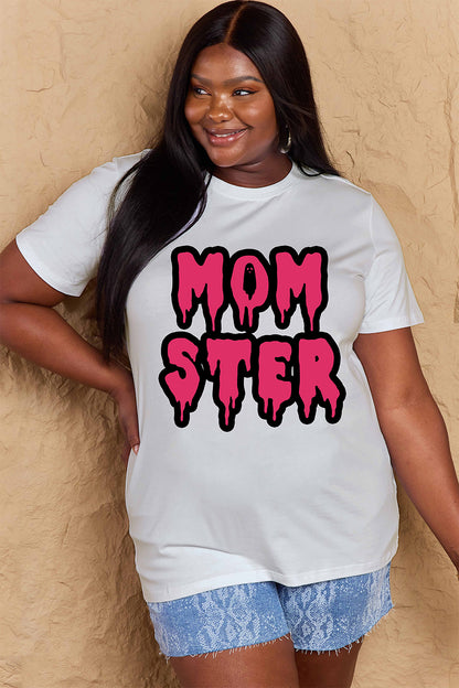 Simply Love Full Size MOM STER Graphic Cotton T-Shirt-Jewearrings