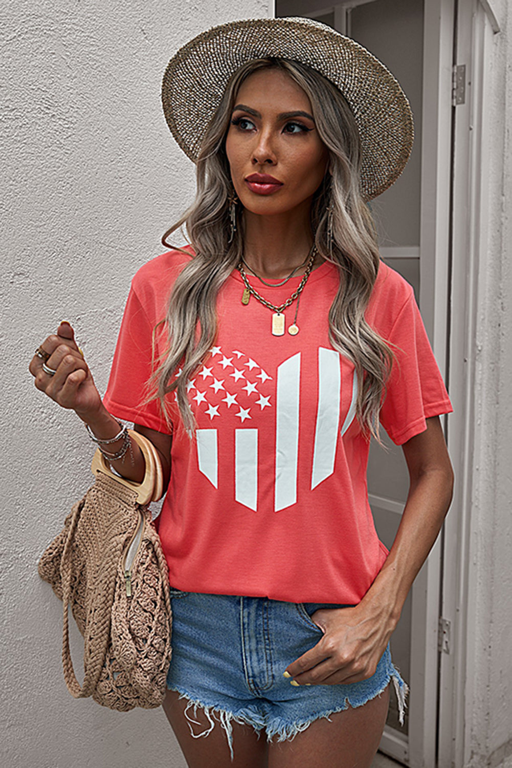 Stars and Stripes Graphic Tee Shirt-Jewearrings