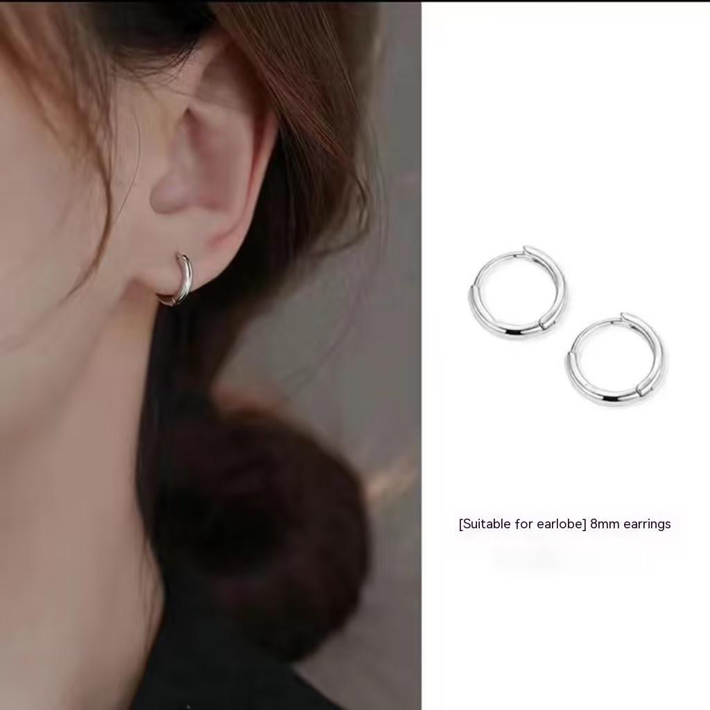 Simple Ear Clip Sterling Silver Earrings For Women-Jewearrings