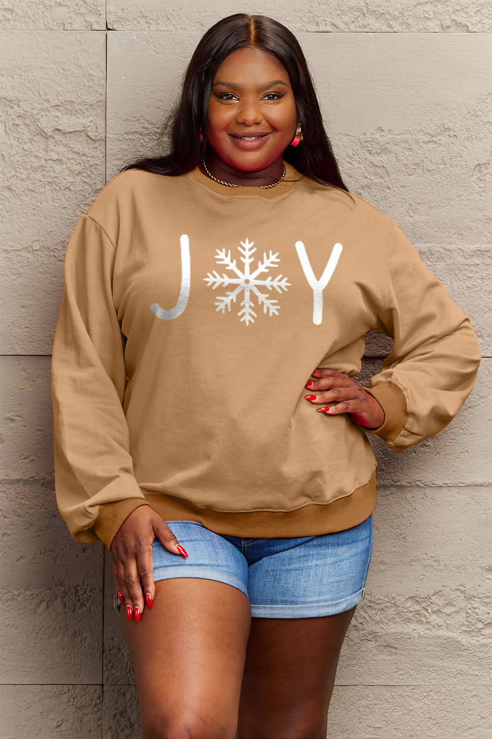 Simply Love Full Size Graphic Long Sleeve Sweatshirt-Jewearrings