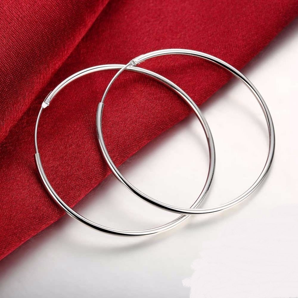 New Sterling Silver Women's Hoop Earrings-Jewearrings