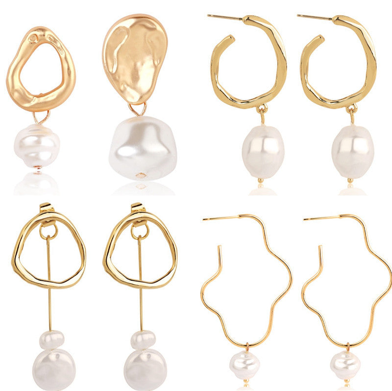 Ladies European And American Pearl Earrings Set Of 4-Jewearrings