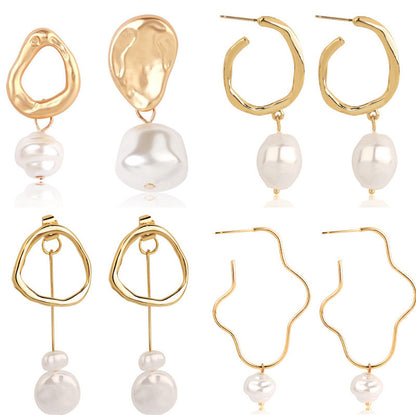 Ladies European And American Pearl Earrings Set Of 4-Jewearrings