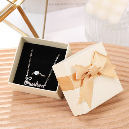 Bow Necklace Earrings Packaging Gift Box-Jewearrings