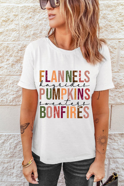 FLANNELS PUMPKINS BONFIRES Graphic Tee-Jewearrings