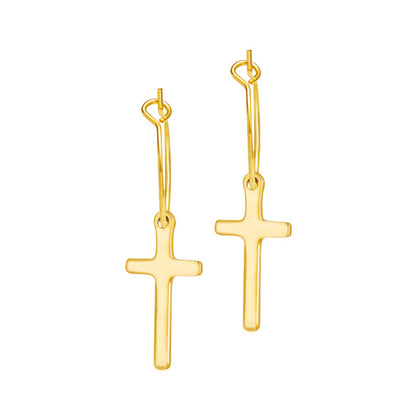 Fashion Cross Pendant Stainless Steel Earrings-Jewearrings