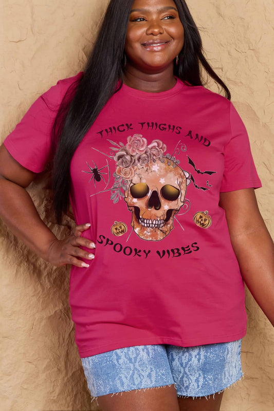 Simply Love Full Size THICK THIGHS AND SPOOKY VIBES Graphic Cotton T-Shirt-Jewearrings