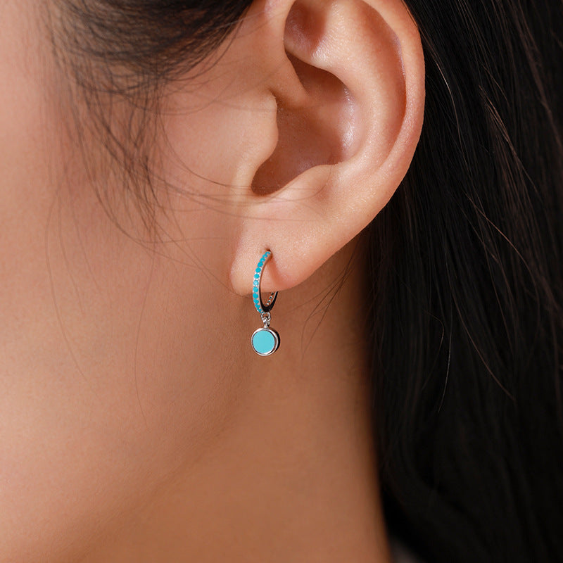 Sterling Silver Retro Enamel Earrings For Women-Jewearrings