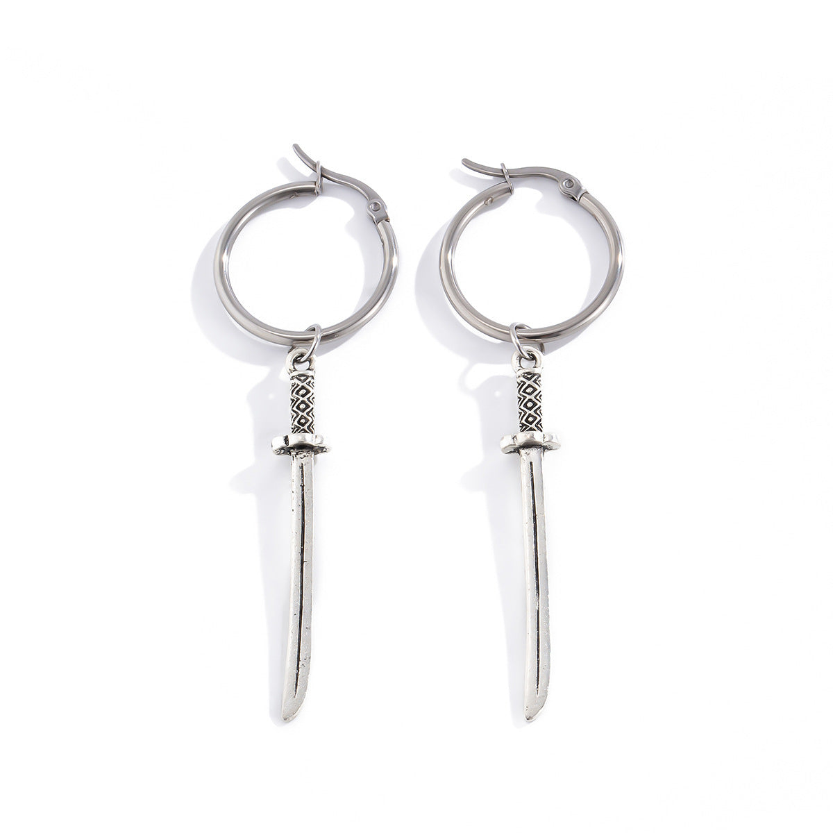 Exaggerated Personality Long Cross Sword Earrings-Jewearrings