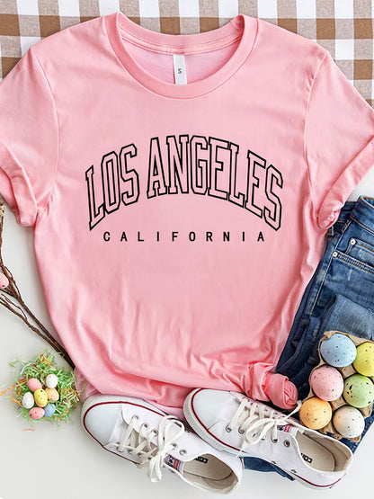 LOS ANGELES CALIFORNIA Round Neck T-Shirt-Jewearrings