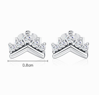 S925 Sterling Silver Crown Cute Earrings Women-Jewearrings