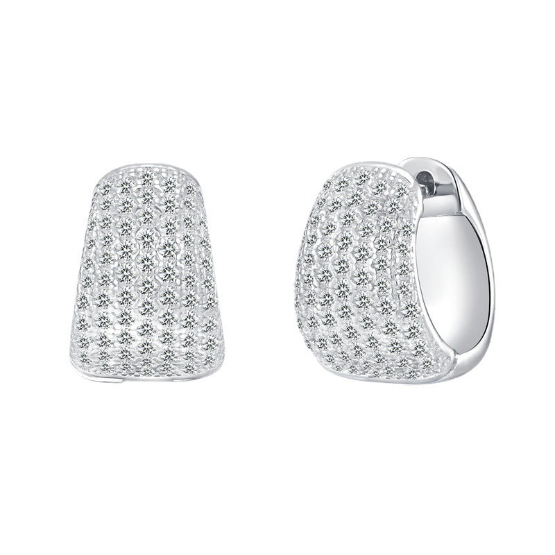 Full-jeweled Stud 925 Silver Light Luxury Minority Design High-grade Earrings-Jewearrings