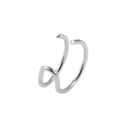 Simple Personality Alloy Double C Cartilage Earrings-Jewearrings