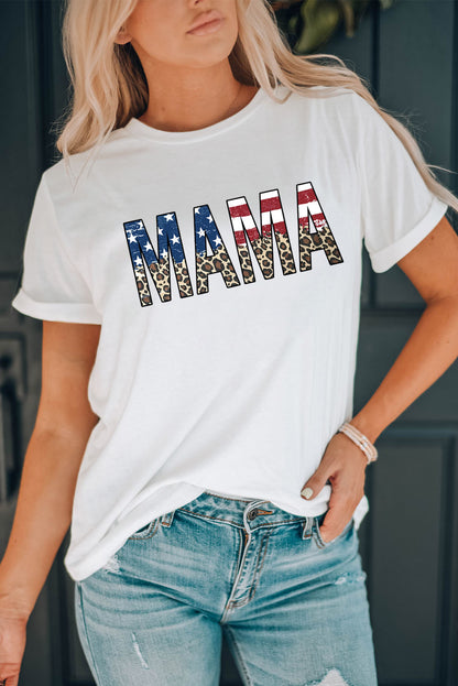 MAMA Round Neck Short Sleeve T-Shirt-Jewearrings