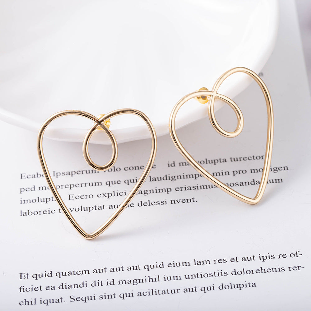 New Style Heart-shaped Earrings Japanese And Korean Popular Silver Pin Stud Earrings-Jewearrings