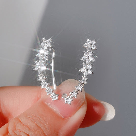 Women's Rhinestone Zircon Flower Stud Earrings-Jewearrings