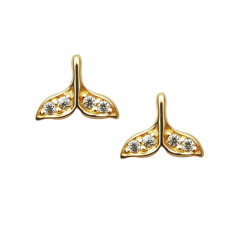 S925 Sterling Silver Plated 14K Gold Stud Earrings-Jewearrings