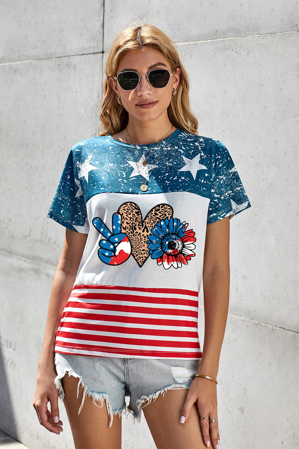 Stars and Stripes Graphic Tee-Jewearrings