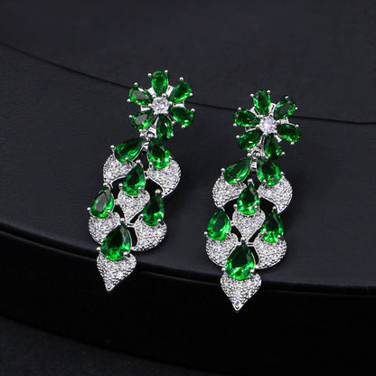 Fashion Vintage Emerald Tassel Earrings-Jewearrings