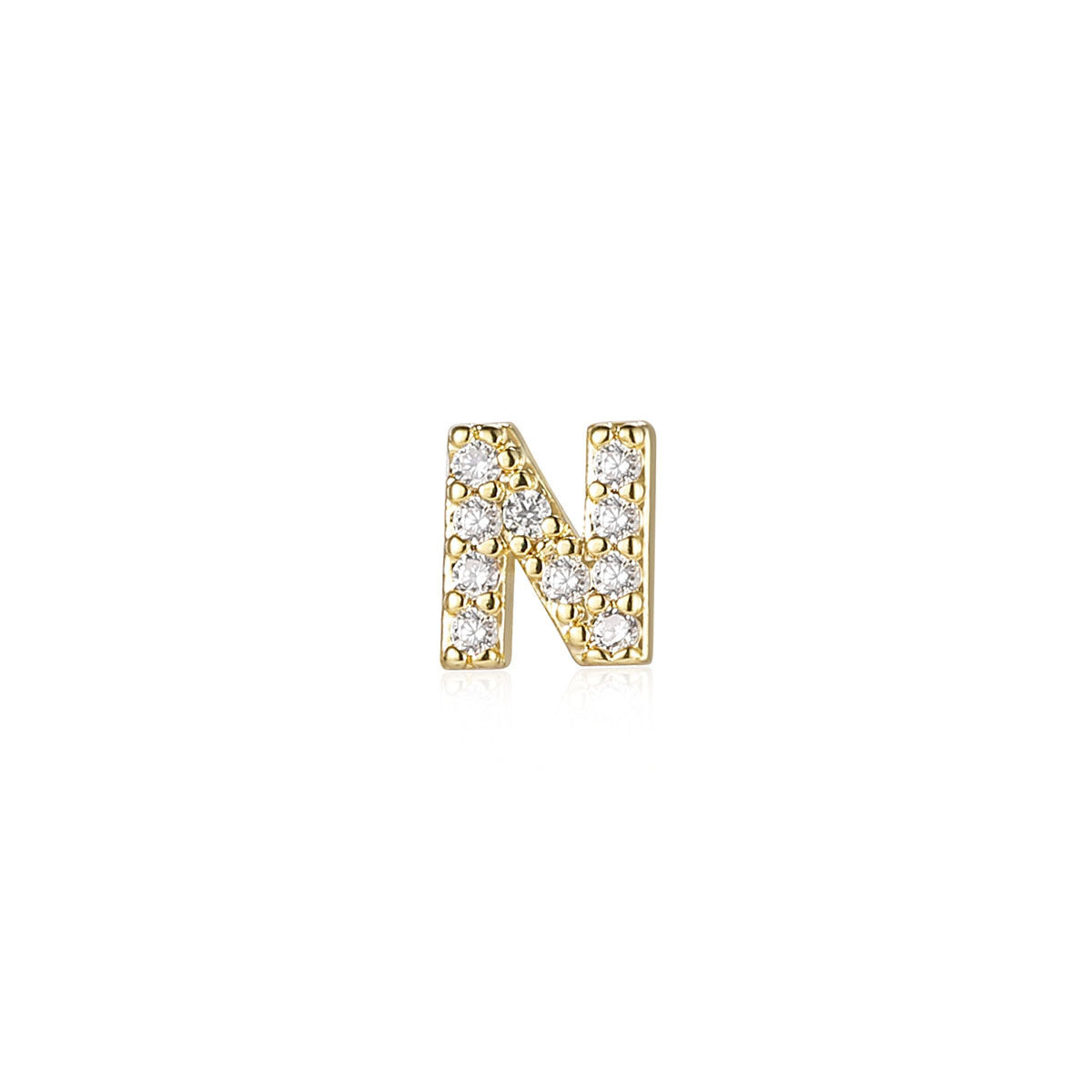 925 Silver Needle English Letter Stud Earrings-Jewearrings