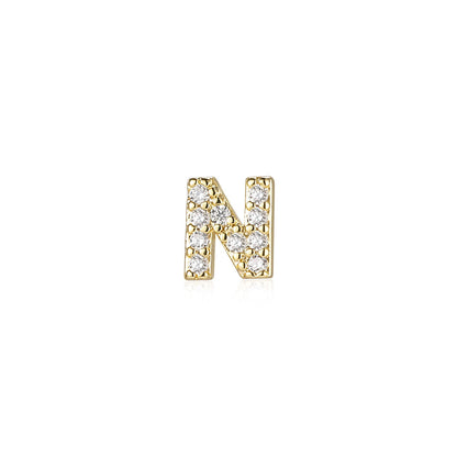 925 Silver Needle English Letter Stud Earrings-Jewearrings