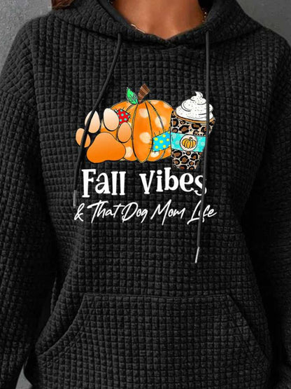 FALL VIBES Graphic Hoodie with Front Pocket-Jewearrings