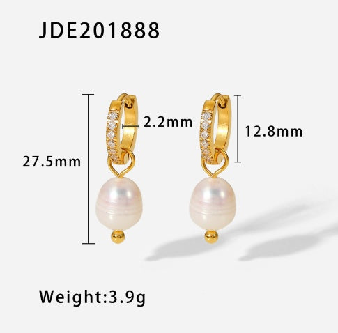 Sara Pearl Earrings-Jewearrings