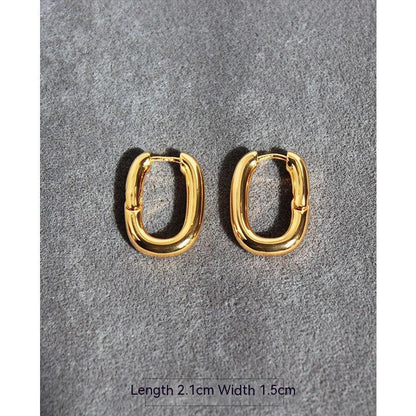 Women's Fashion Brass Gold Plated U Shaped Earrings-Jewearrings