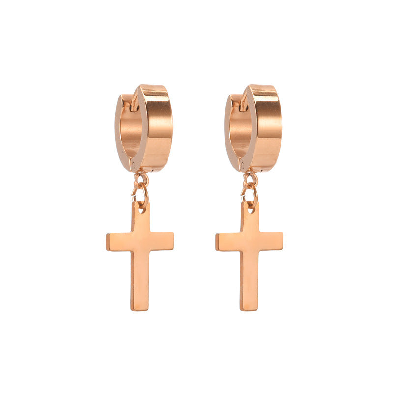 Cross Earrings European Style Temperament Flat-Jewearrings