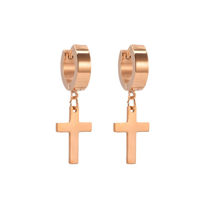 Cross Earrings European Style Temperament Flat-Jewearrings