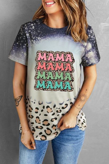 Printed MAMA Graphic Round Neck Tee-Jewearrings