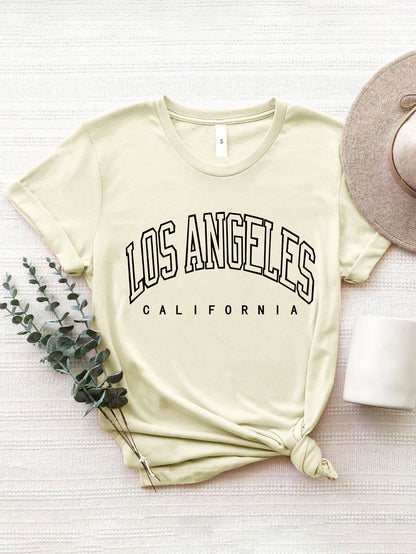 LOS ANGELES CALIFORNIA Round Neck T-Shirt-Jewearrings