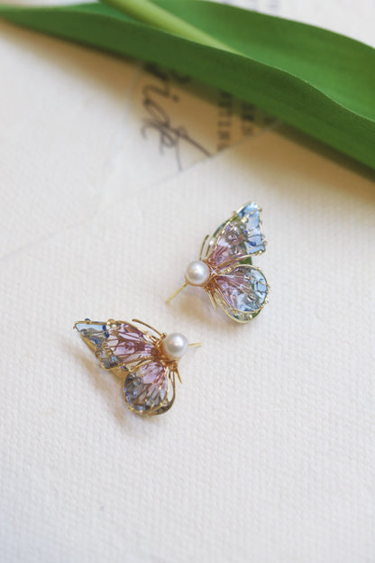 Summer New Product Butterfly Female Sterling Silver Stud Earrings-Jewearrings