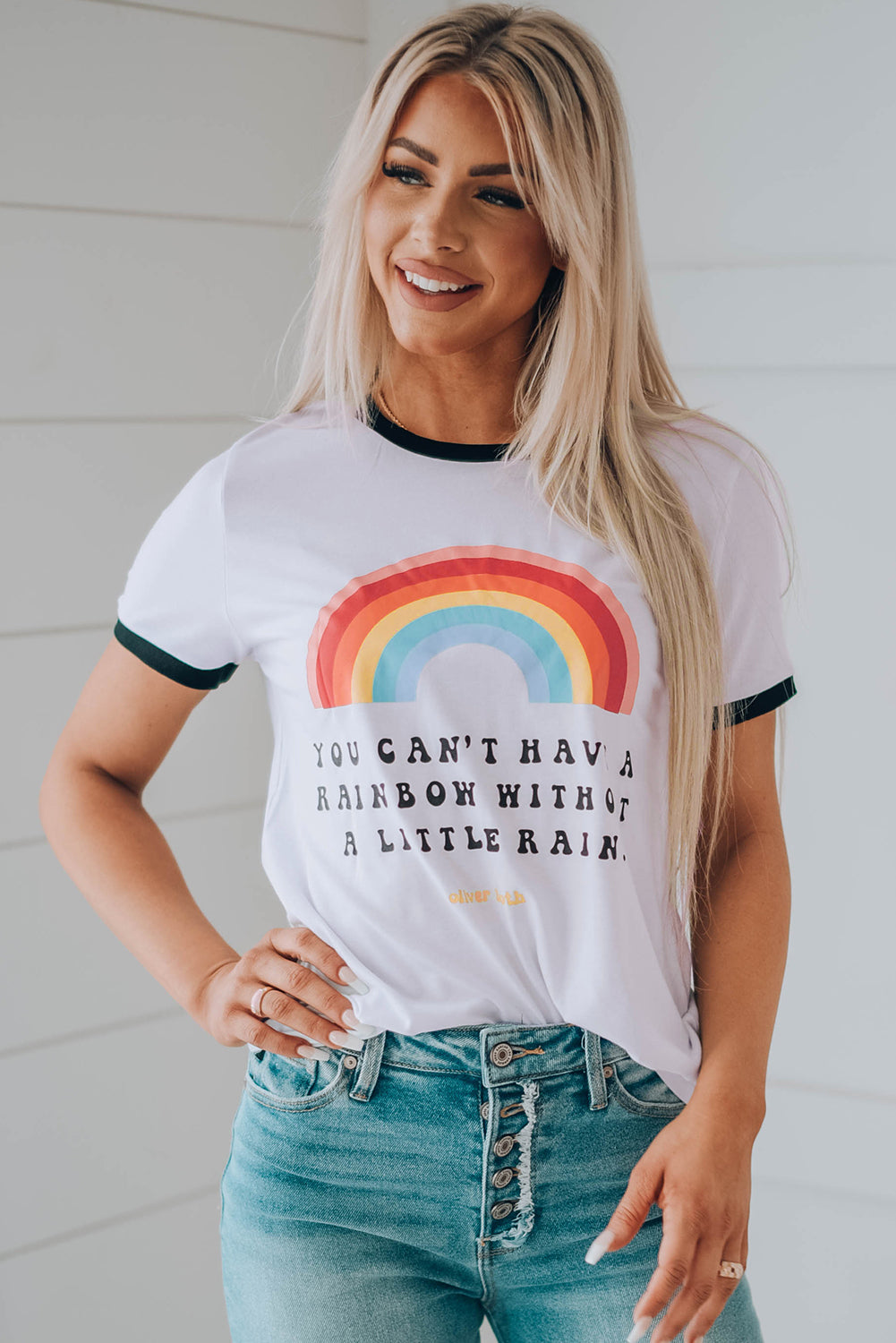 Rainbow Graphic Short Sleeve Tee-Jewearrings