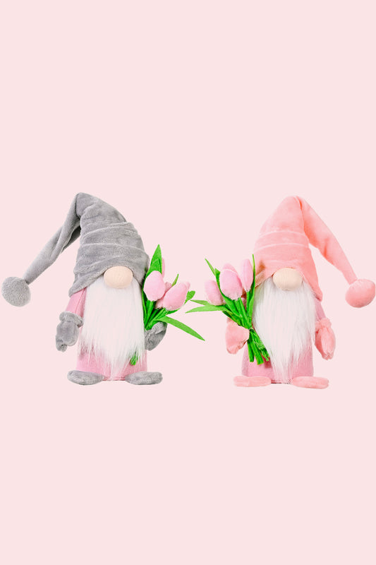 Standing Cute Plush Gnome with Tulip-Jewearrings