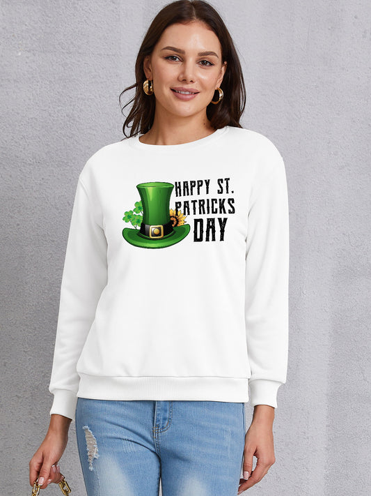 HAPPY ST. PATRICKS DAY Dropped Shoulder Sweatshirt-Jewearrings