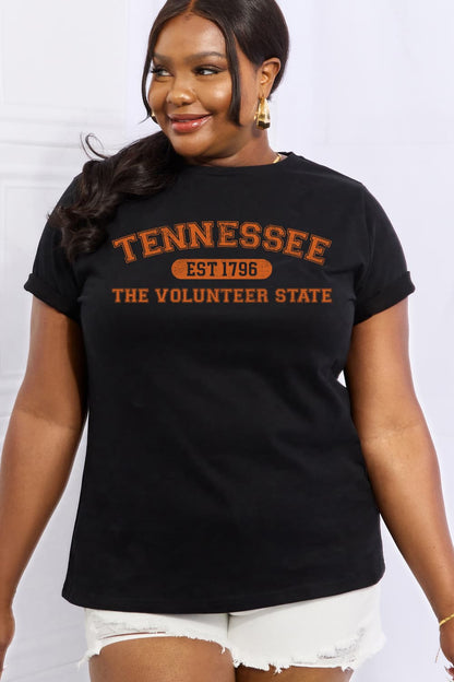 Simply Love Full Size TENNESSEE EST 1796 THE VOLUNTEER STATE Graphic Cotton Tee-Jewearrings