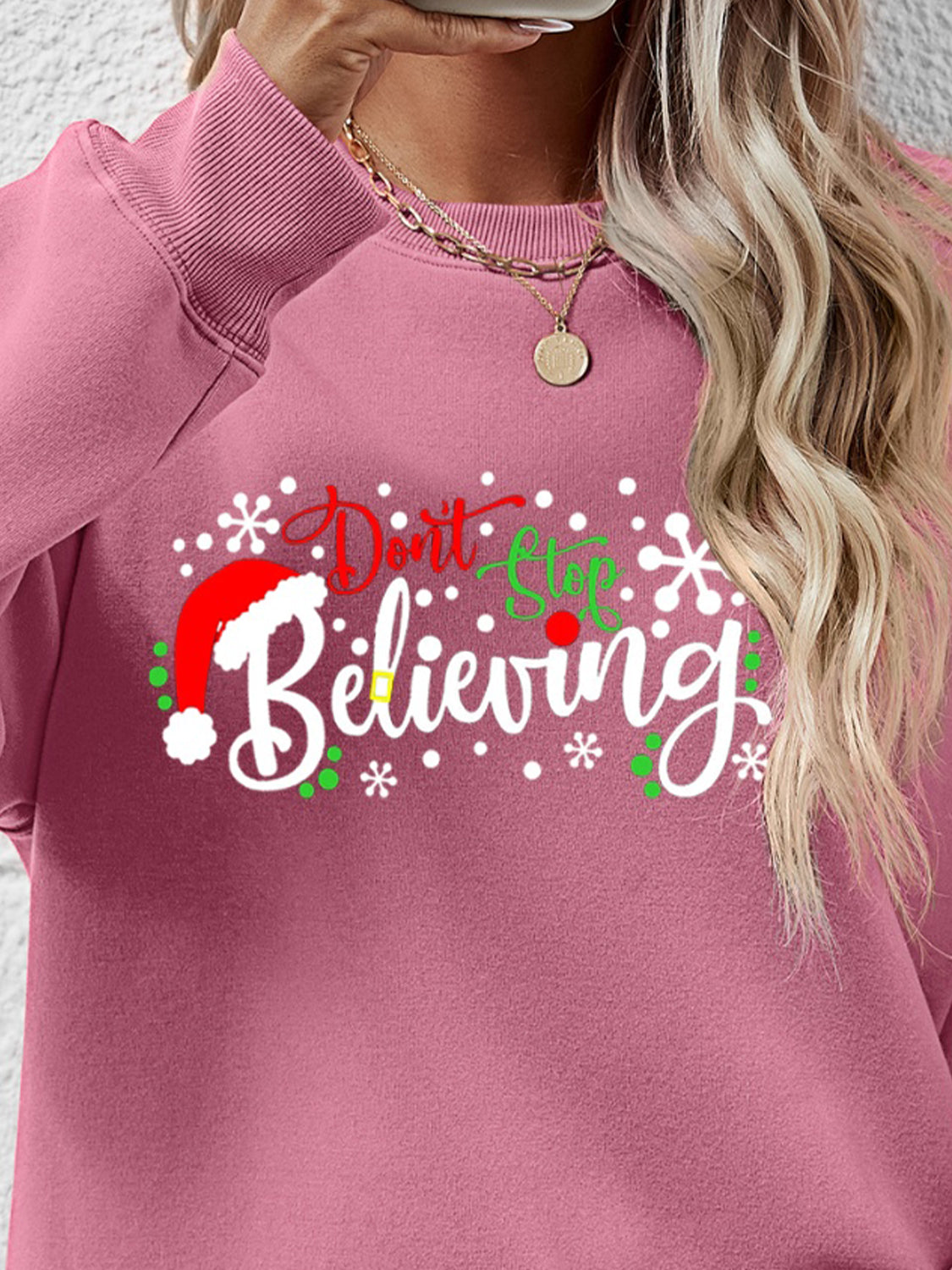 Letter Graphic Long Sleeve Sweatshirt-Jewearrings