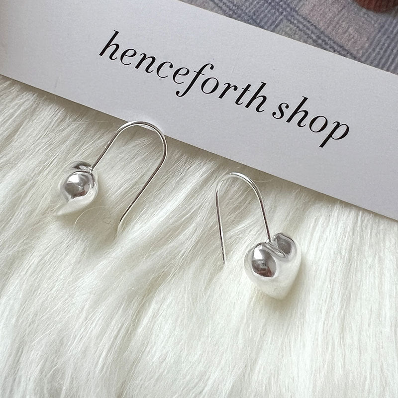 Sterling Silver Three-dimensional Sweet And Cute Peach Heart Earrings-Jewearrings