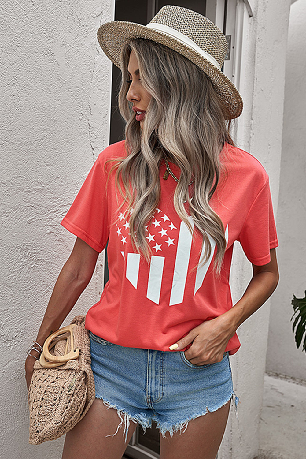 Stars and Stripes Graphic Tee Shirt-Jewearrings