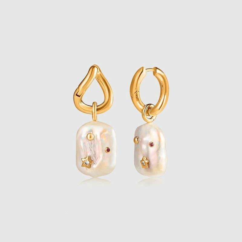 Women's Amberley Baroque Pearl Earrings-Jewearrings