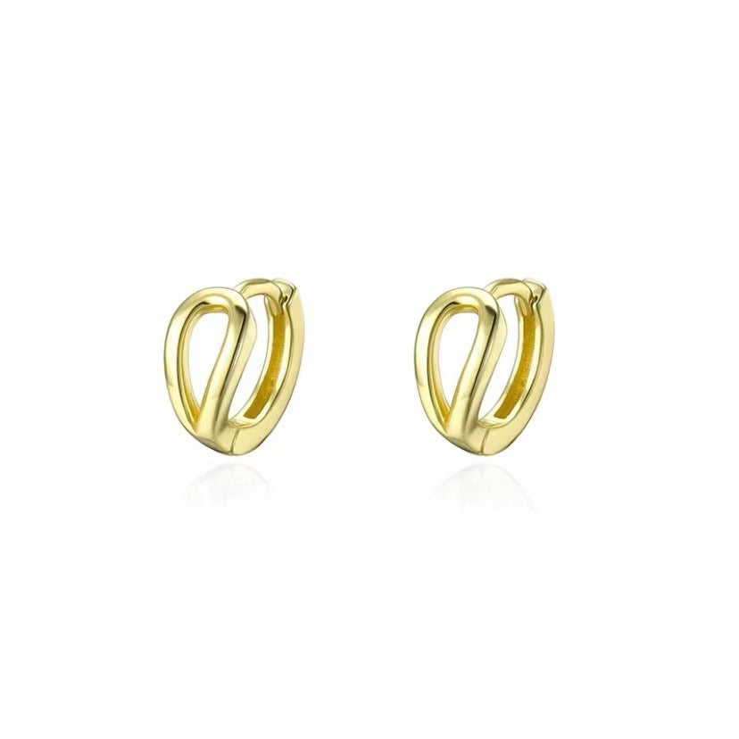 Women's Sterling Silver Plain Hoop Earrings-Jewearrings