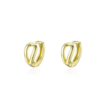 Women's Sterling Silver Plain Hoop Earrings-Jewearrings