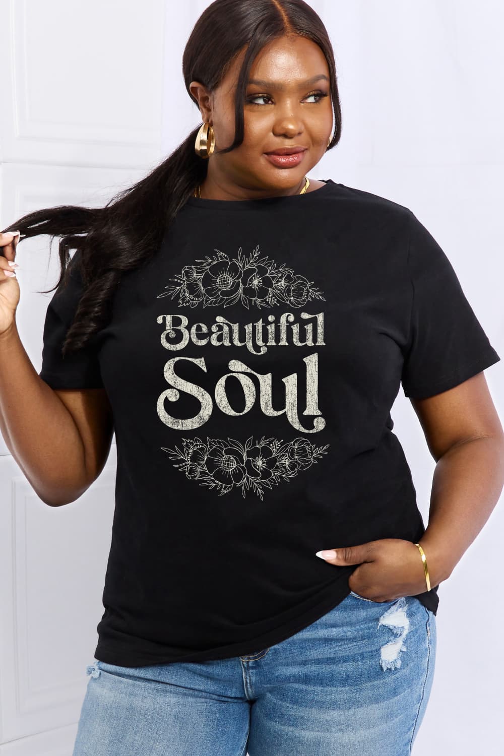 Simply Love Full Size BEAUTIFUL SOUL Graphic Cotton Tee-Jewearrings