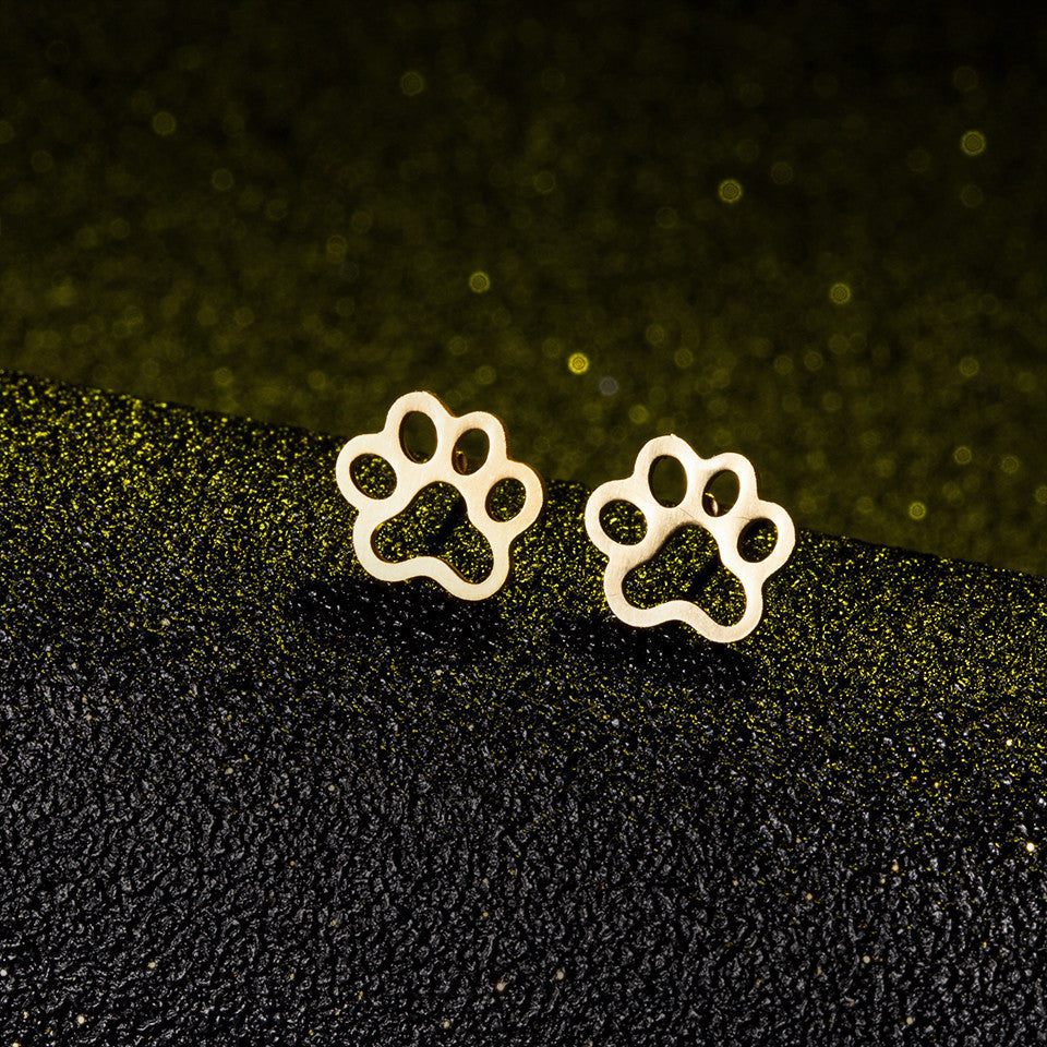 Personality Creative Cat Claw Gold And Silver Alloy Stud Earrings-Jewearrings