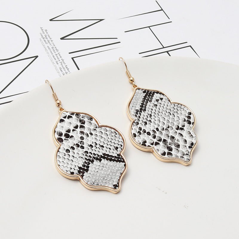 Abalone Shell Leopard Geometric Earrings-Jewearrings