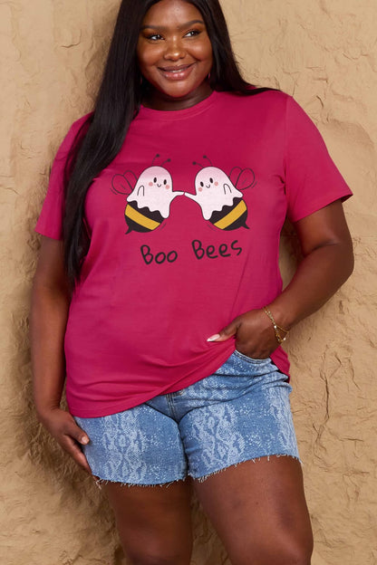 Simply Love Full Size BOO BEES Graphic Cotton T-Shirt-Jewearrings